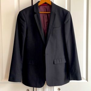 Topman slim fit black suit, 38S/32S
